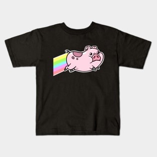 Happy Rainbow Pig Kids T-Shirt